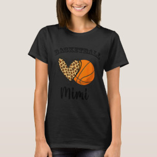 Basketball mimi leopard heart sports players T-Shirt