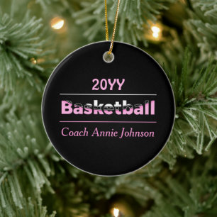 Basketball Minimalist Geometric Arch Ceramic Orna Ornament