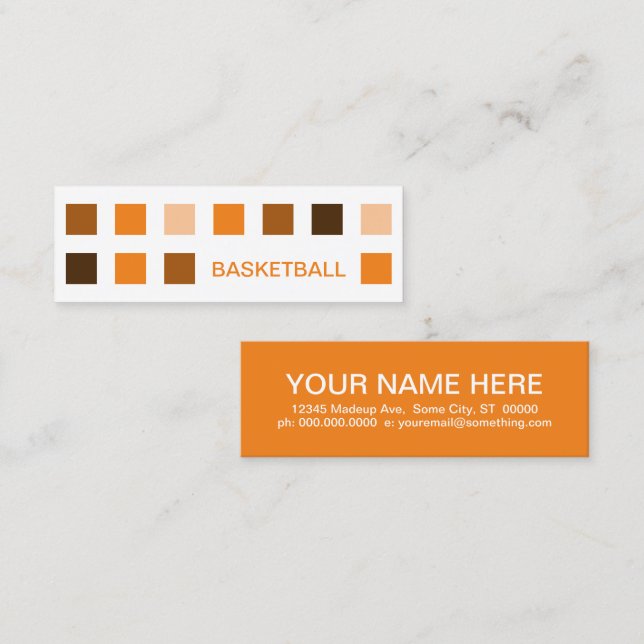 BASKETBALL (mod squares) Mini Business Card (Front/Back)