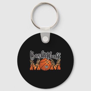 Basketball Mom Leopard Senior 2023 Graduation Moth Key Ring