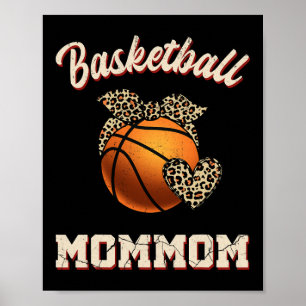 Basketball Mommom Bandanna Leopard Heart Fans Moth Poster