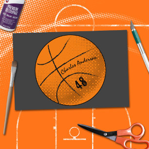 Basketball Monogram   Custom Tissue Paper