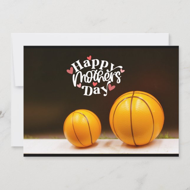 Basketball Mother's Day  Holiday Card (Front)