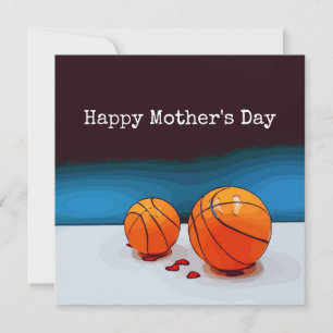 Basketball Mother's Day to mum with love red heart Card