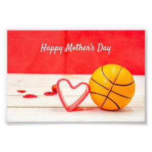 Basketball Mother's Day to mum with love red heart Photo Print