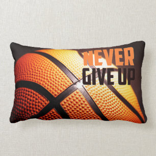 Basketball motivation - never give up by storeman lumbar cushion