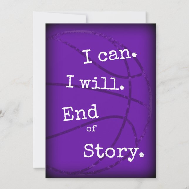 Basketball Motivational Quote Cards Purple (Front)