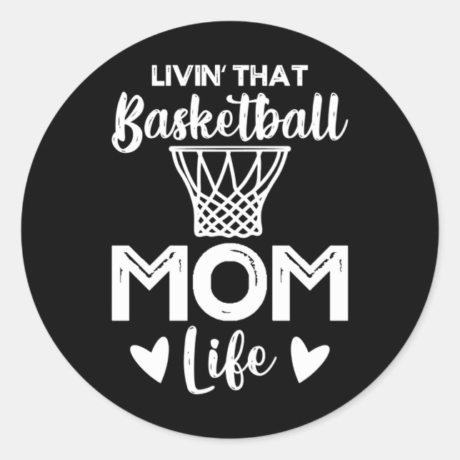 Basketball Mum 6  Classic Round Sticker (Front)