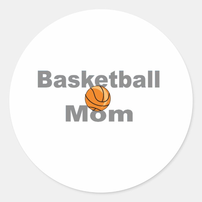 BasketBall Mum Classic Round Sticker (Front)