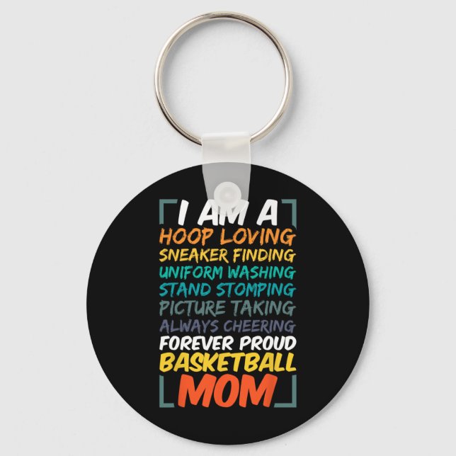 Basketball Mum Coach Wife Fun Proud Team Player Mo Key Ring (Front)