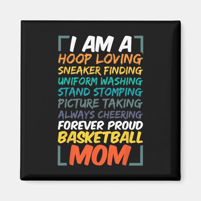 Basketball Mum Coach Wife Fun Proud Team Player Mo Magnet (Front)