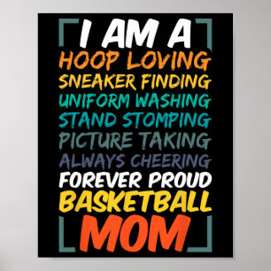 Basketball Mum Coach Wife Fun Proud Team Player Mo Poster