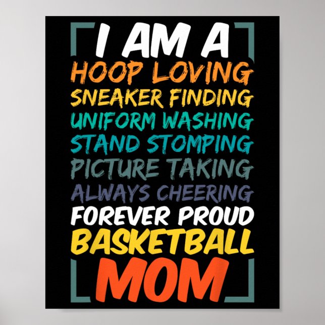 Basketball Mum Coach Wife Fun Proud Team Player Mo Poster (Front)