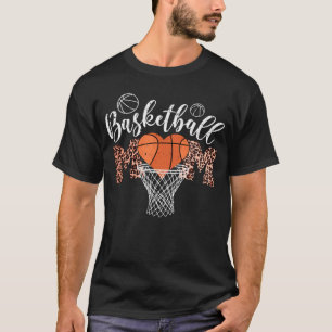 Basketball Mum Cute  Distressed Leopard Mother s D T-Shirt