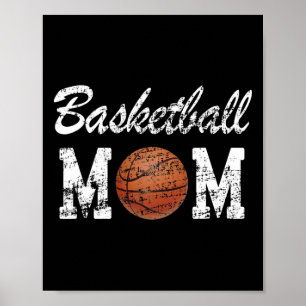 Basketball Mum Cute Novelty Distressed  Poster