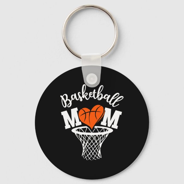 Basketball Mum Cute Novelty Distressed Women Mothe Key Ring (Front)