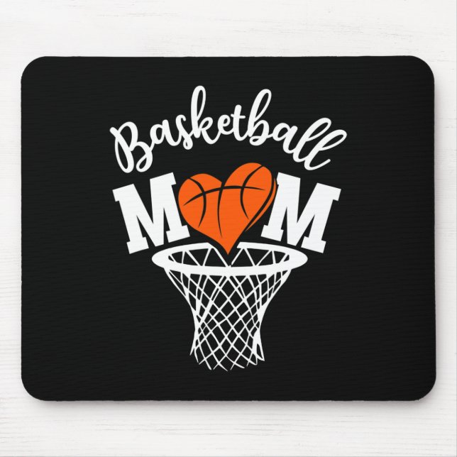 Basketball Mum Cute Novelty Distressed Women Mothe Mouse Pad (Front)