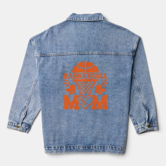 Basketball Mum  Denim Jacket (Back)