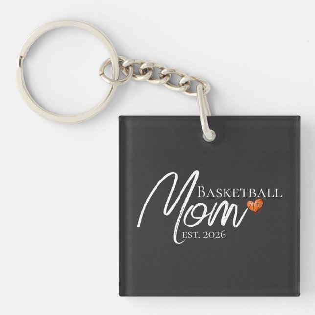 Basketball Mum Established Gift  Key Ring (Front)