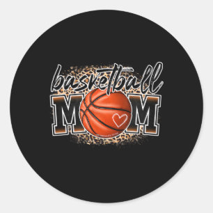 Basketball Mum Leopard Basketball Senior Mum 2023 Classic Round Sticker