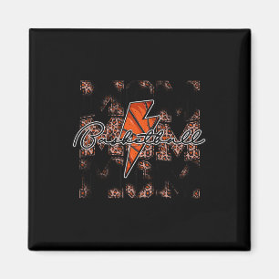 Basketball Mum leopard lightning bolt basketball g Magnet