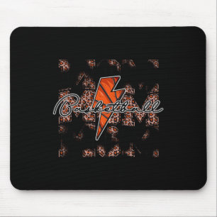 Basketball Mum leopard lightning bolt basketball g Mouse Pad