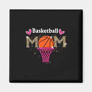 Basketball Mum Leopard Mum Game Day Outfit Mothers Magnet