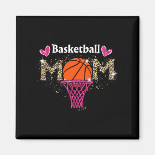 Basketball Mum Leopard Mum Game Day Outfit Mothers Magnet