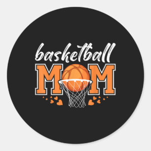 Basketball Mum Mama Mothers Game Day Basketball Wo Classic Round Sticker