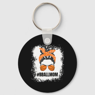 Basketball Mum Messy Bun Proud Mama Bball Basketba Key Ring