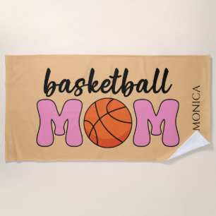 Basketball Mum Mothers Day Personalise Beach Towel