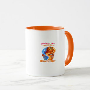 Basketball Mum Mug – She’s Behind Every Shot Mum’s