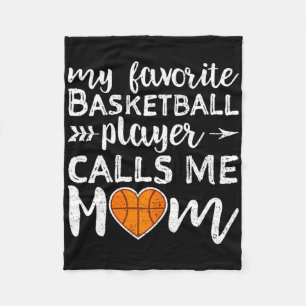 Basketball Mum My Favourite Basketball Player Call Fleece Blanket