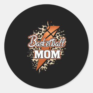 Basketball Mum Tiger Thunder Bolt Classic Round Sticker