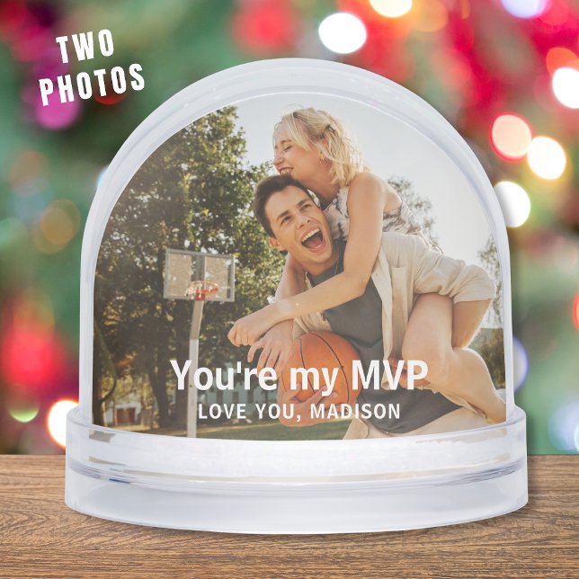 Basketball MVP Sports 2 Photo Couple Custom Snowglobe (Creator Uploaded)