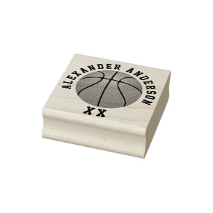 Basketball Name and Jersey Number Personalise Rubb Rubber Stamp
