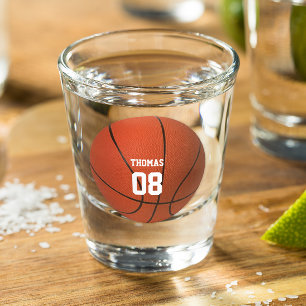 Basketball Name and Number Personalised Shot Glass