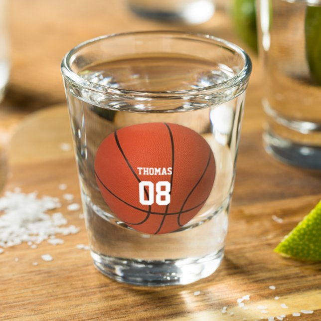 Basketball Name and Number Personalised Shot Glass (Creator Uploaded)