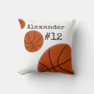 Basketball Name and Number White background  Cushion