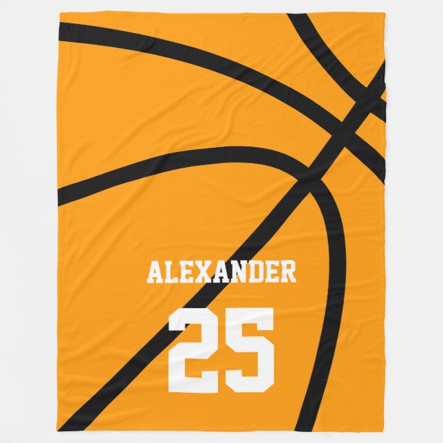 Basketball | Name & Number Fleece Blanket (Front)