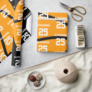 Basketball Name & Number Wrapping Paper