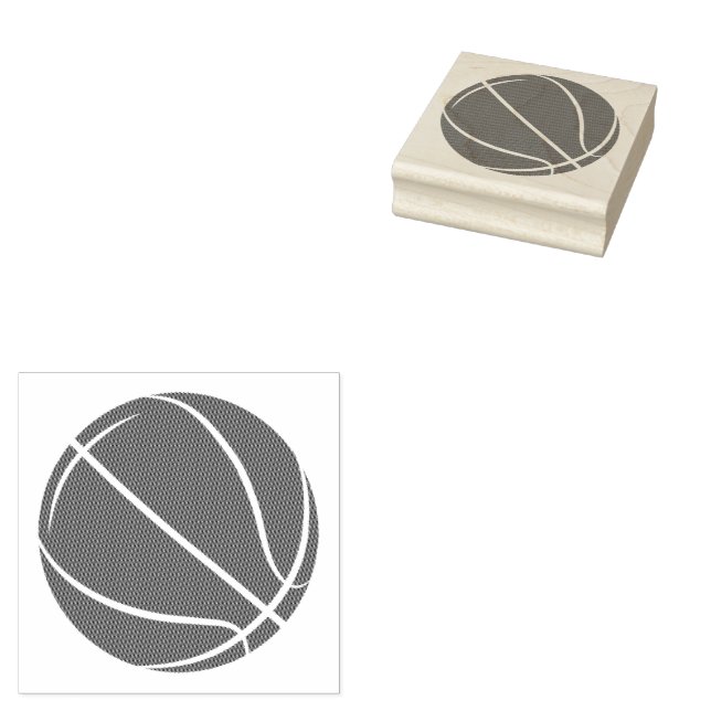 Basketball  Name Rubber Stamp (Stamped)