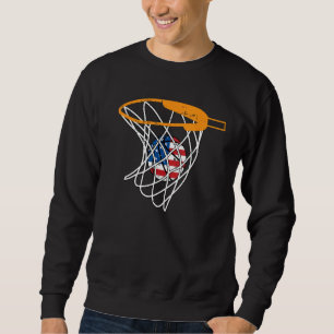 Basketball Net 4th Of July Retro Sports Player Ath Sweatshirt