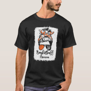 Basketball Nonna Vintage Leopard Messy Bun Bleache T-Shirt