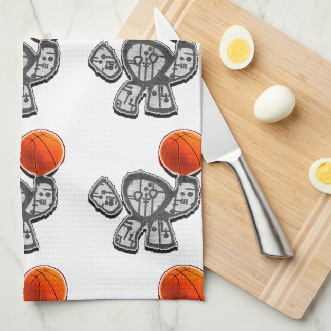 Basketball Novelty Gift Tea Towel (Quarter Fold)