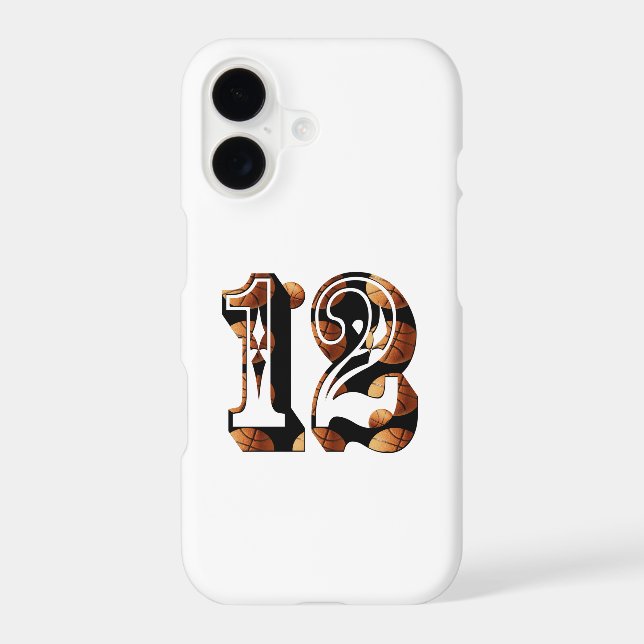 Basketball Number 12 Picture Logo, (Back)