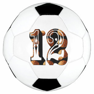 Basketball Number 12 Picture Logo, Soccer Ball
