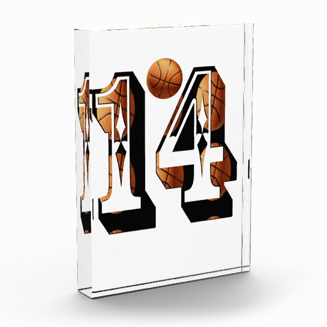 Basketball Number 14 Made From Basketballs,  Photo Block (Left)