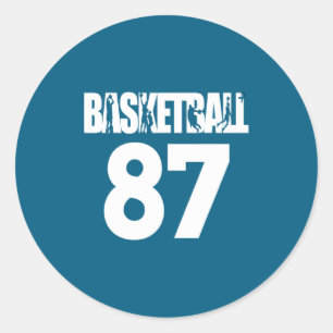 Basketball Number 87 My Favorite Basketball Player Classic Round Sticker