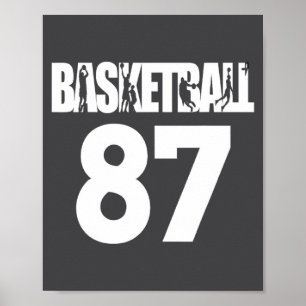 Basketball Number 87 My Favorite Basketball Player Poster